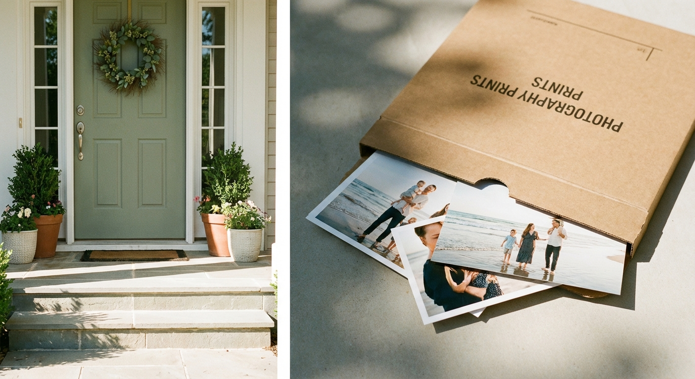 Package arriving at a front door