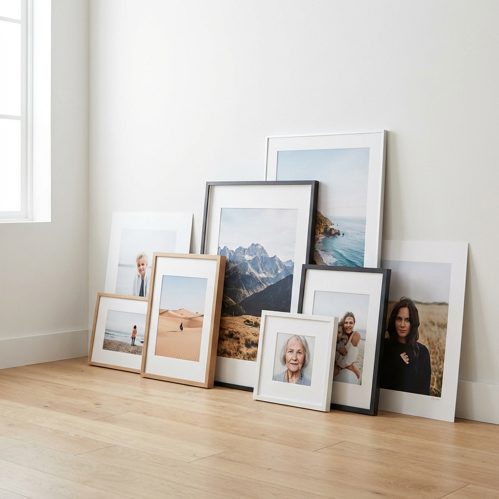 Large format prints on display